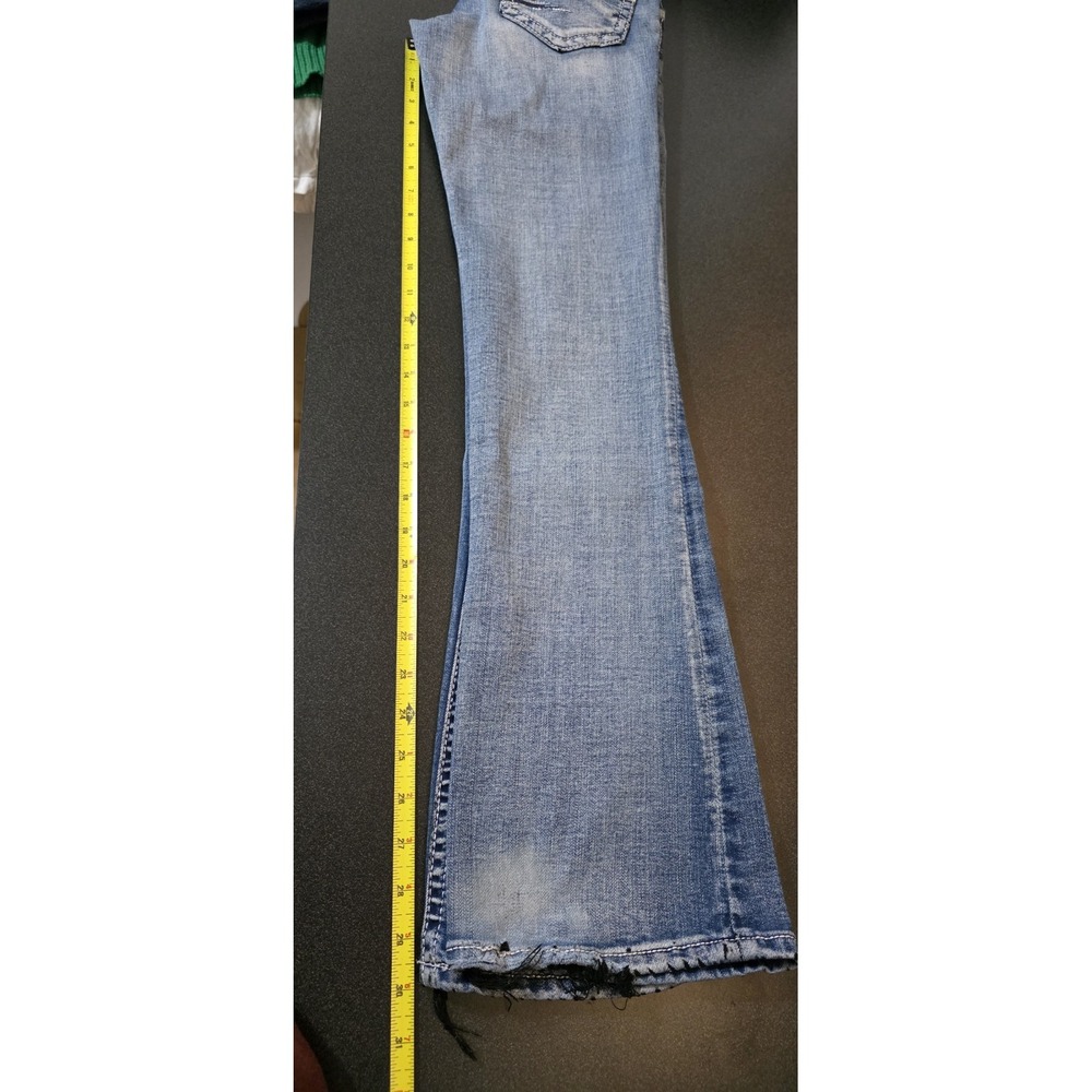 Daytrip Jean Women 24x30 Lynx Bootcut Low Rise Stretch Blue Pocket Flare Y2K EUC - Picture 7 of 7